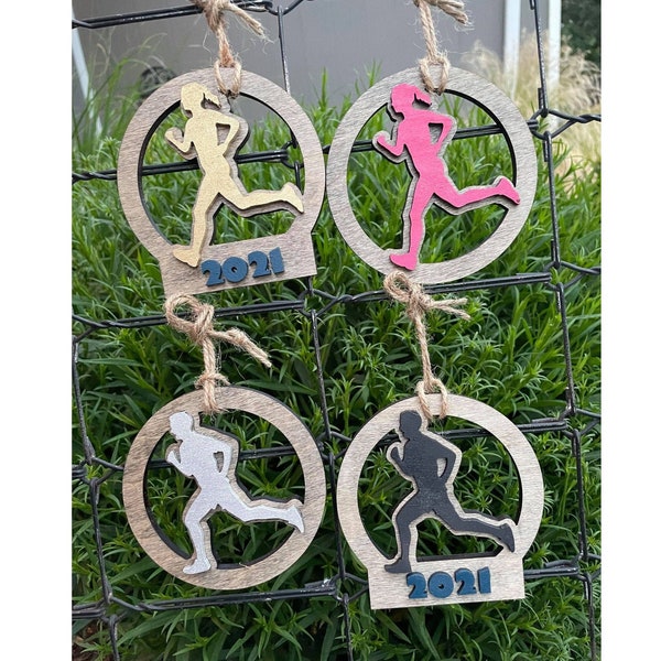 Running Ornament/Car charm - digital svg file download - Marathon, Long distance running, track.