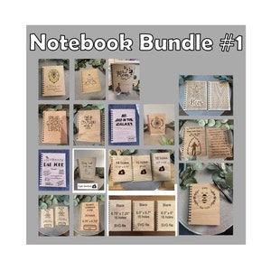 NOTEBOOK BUNDLE #1 -All 2021 Blanks & Designs! - Digital SVG download - laser cut and engraved.