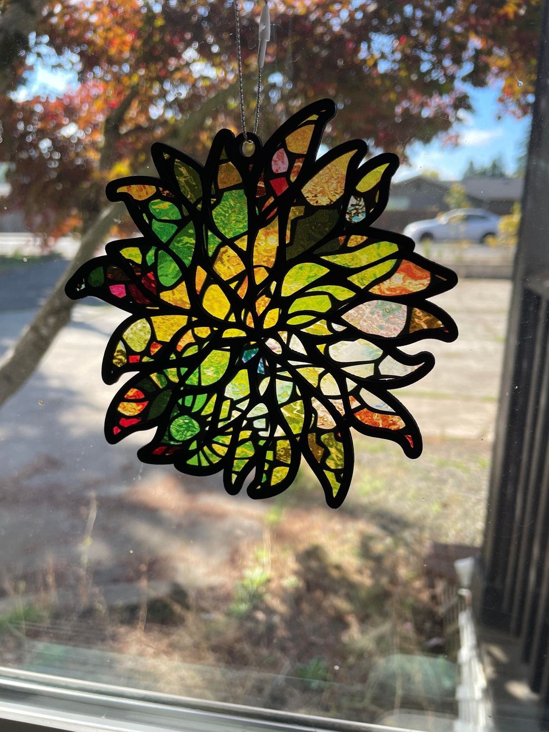 Flower Suncatcher Outline Ornament Digital File SVG Etsy