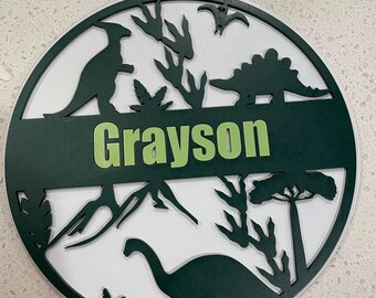 Dinosaur 10 inch name sign- Digital file- SVG