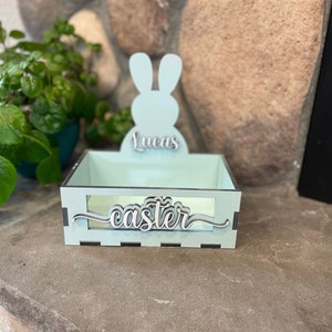 Cesta de Pascua / Archivo láser / Personalizar / Conejito / Resucitado / Archivo digital / SVG