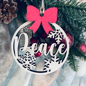 Peace Ornament | Christmas | Gift | her | Him | Laser | Glowforge | Digital file | SVG