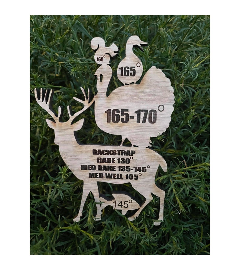 Meat Temperature Guide Magnet #2 - Digital SVG file download - laser cut and engraved. image 1