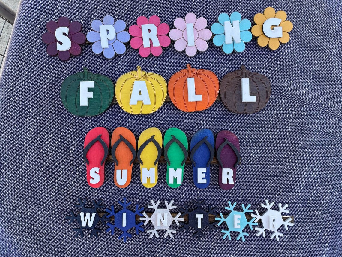 Interchangeable Hello Sign; Fall | Winter | Spring |summer | Version 2. ...