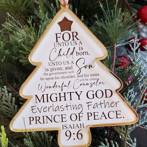 Isaiah 9:6 | Christ | Christmas | Tree | Engrave | Score | Digital file |SVG