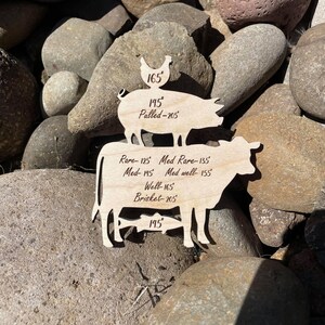 Meat Temperature Guide Magnet - Digital SVG file download - laser cut and engraved. image 2