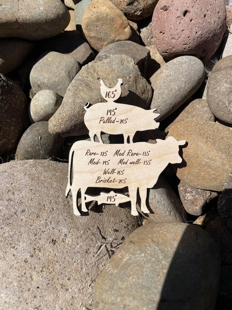 Meat Temperature Guide Magnet - Digital SVG file download - laser cut and engraved. image 2