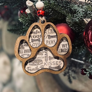 Woof | Paw Print | Score or engrave | BUNDLE | Ornament | Personalize | Leash | Dog bone | Digital file | SVG