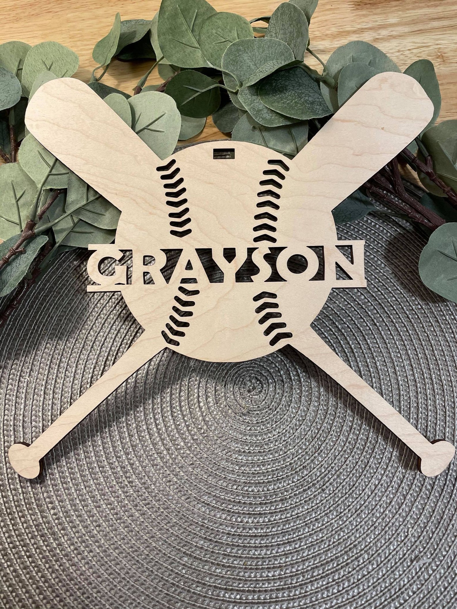 Baseball Bat Name Sign Cut Out Wall Art Digital File SVG Etsy