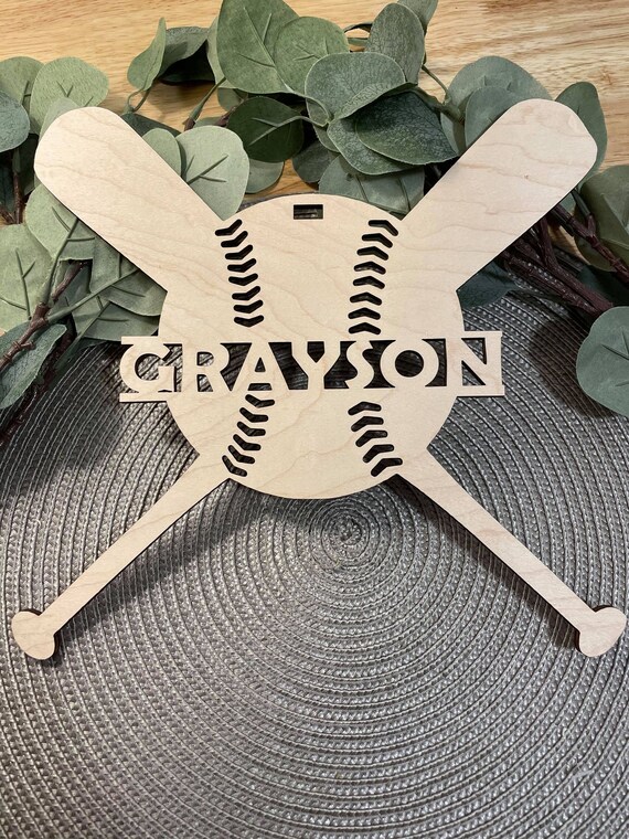 Baseball Bat Name Sign Cut Out Wall Art Digital File SVG Etsy