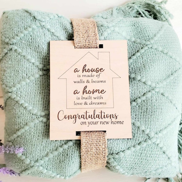 New home | Blanket tag | Realtor closing gift | Housewarming | Holiday gift | Laser | Home decor | Gift Tag | Digital file | SVG