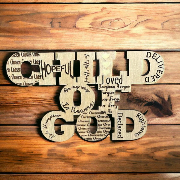 Child of God | BUNDLE | Shelf sitter | Door hanger | Ornament backer included | Digital file | SVG