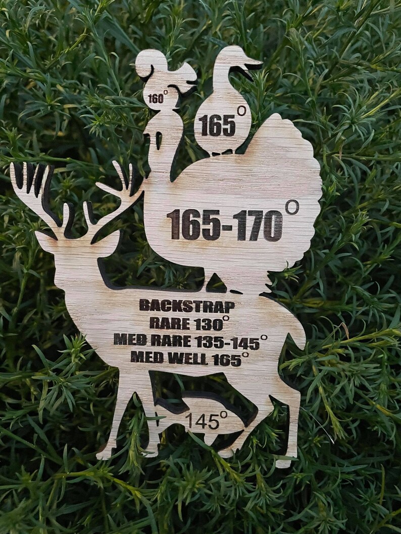 Meat Temperature Guide Magnet #2 - Digital SVG file download - laser cut and engraved. image 2