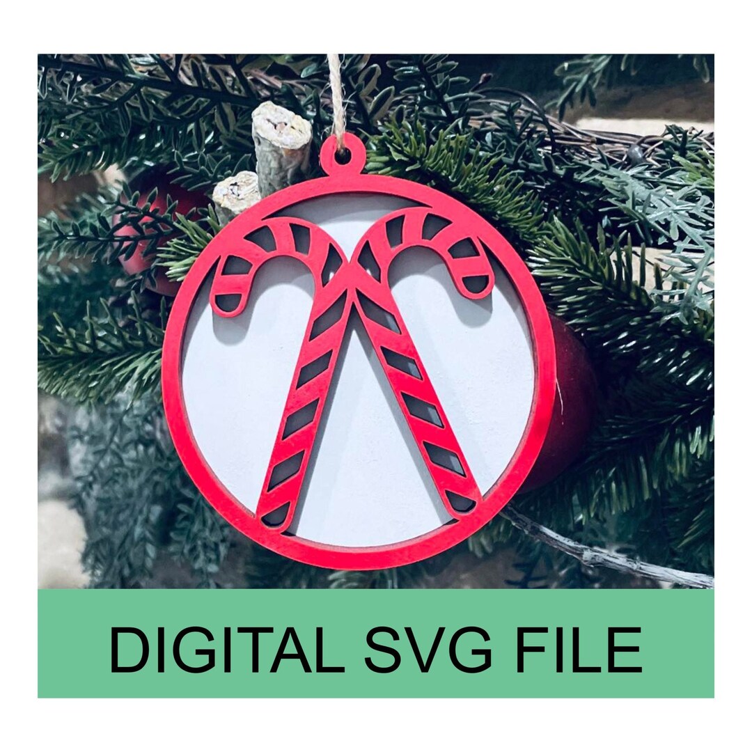 Candy Cane Ornament - Digital File SVG - Laser Cut - Etsy
