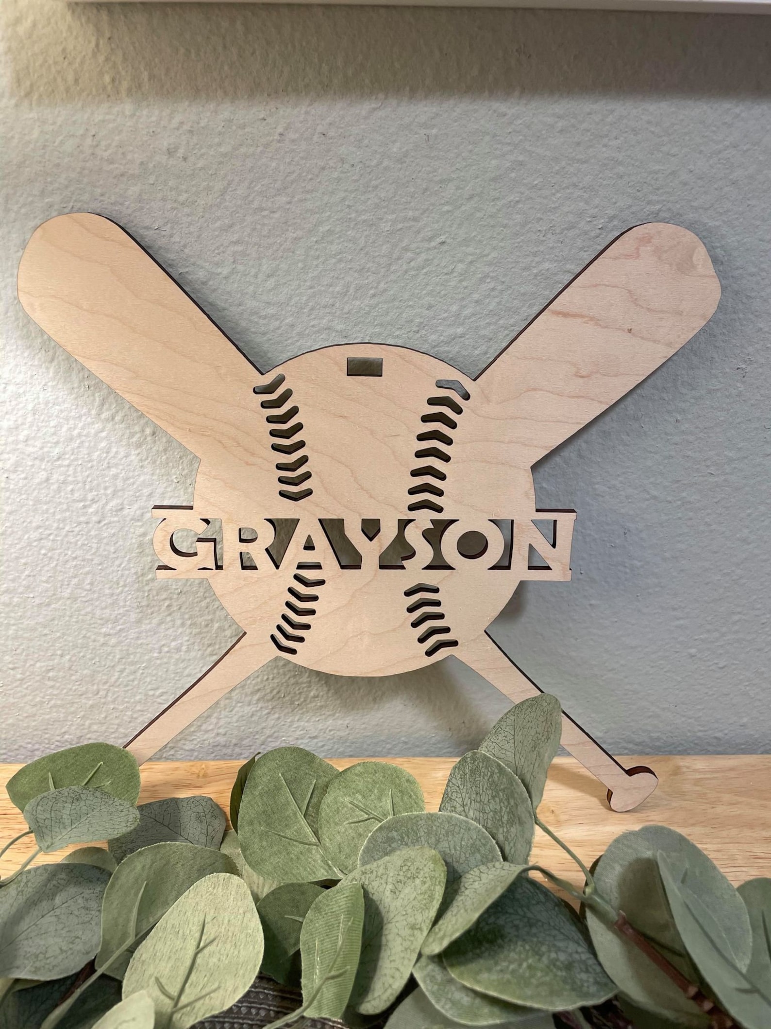 Baseball Bat Name Sign Cut Out Wall Art Digital File SVG Etsy