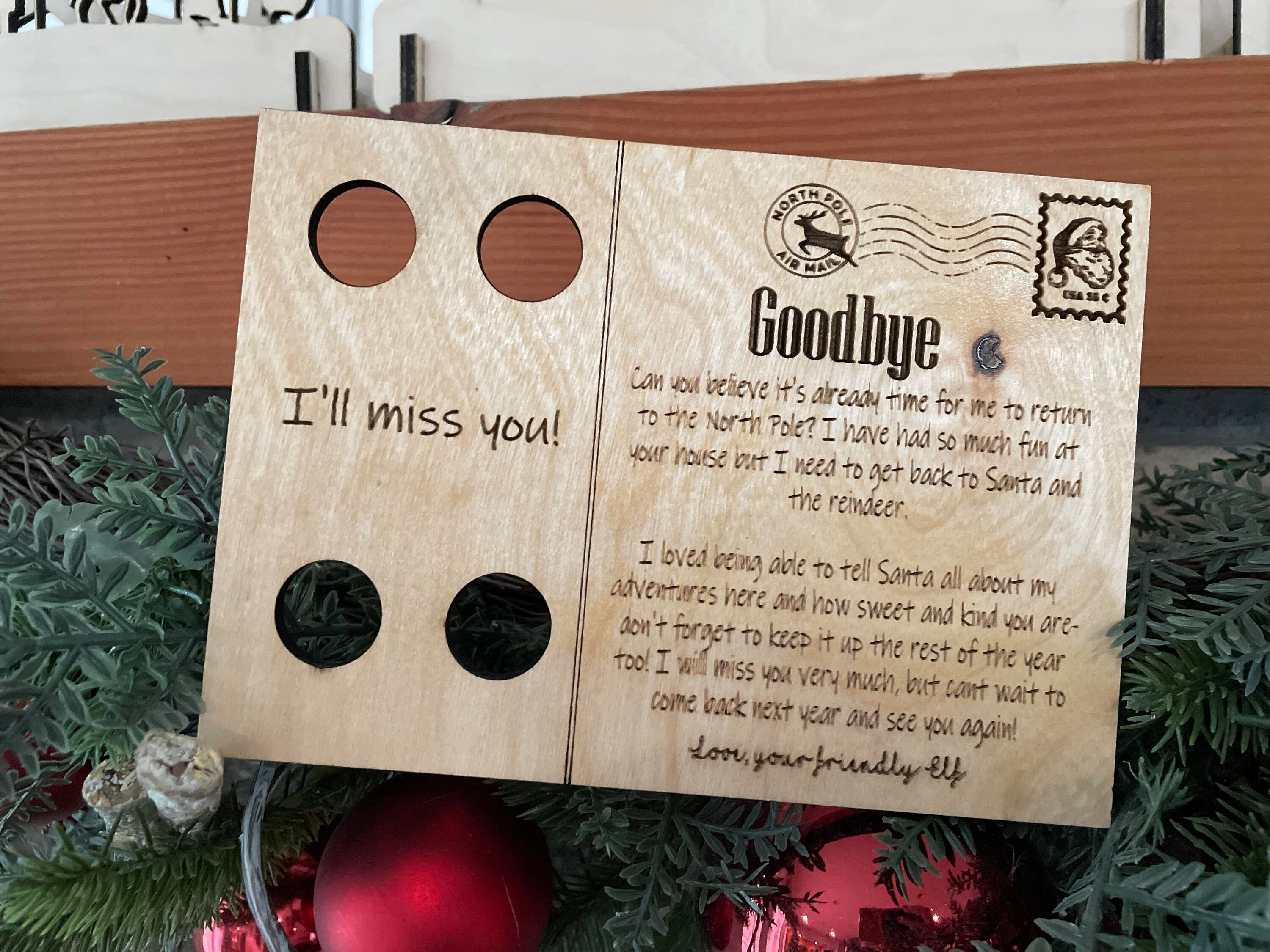 Goodbye | North poll | Be Good | All year | digital | Postcard | Laser ready | Digital file | SVG |