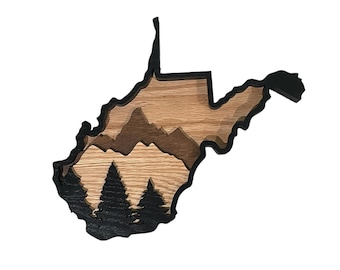 West Virginia | 4 layer | Mountains | Trees | Wall hanging | Digital file | SVG