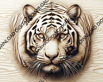 Tiger 3D Laser Engrave Illusion - png, jpg, svg