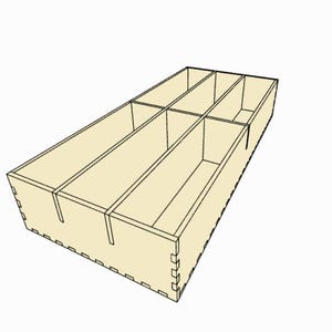 Caixa divisória ranhurada 11x5x2 | 2x3 linhas | Material 1/8" | Material 1/4" | Arquivo digital | SVG