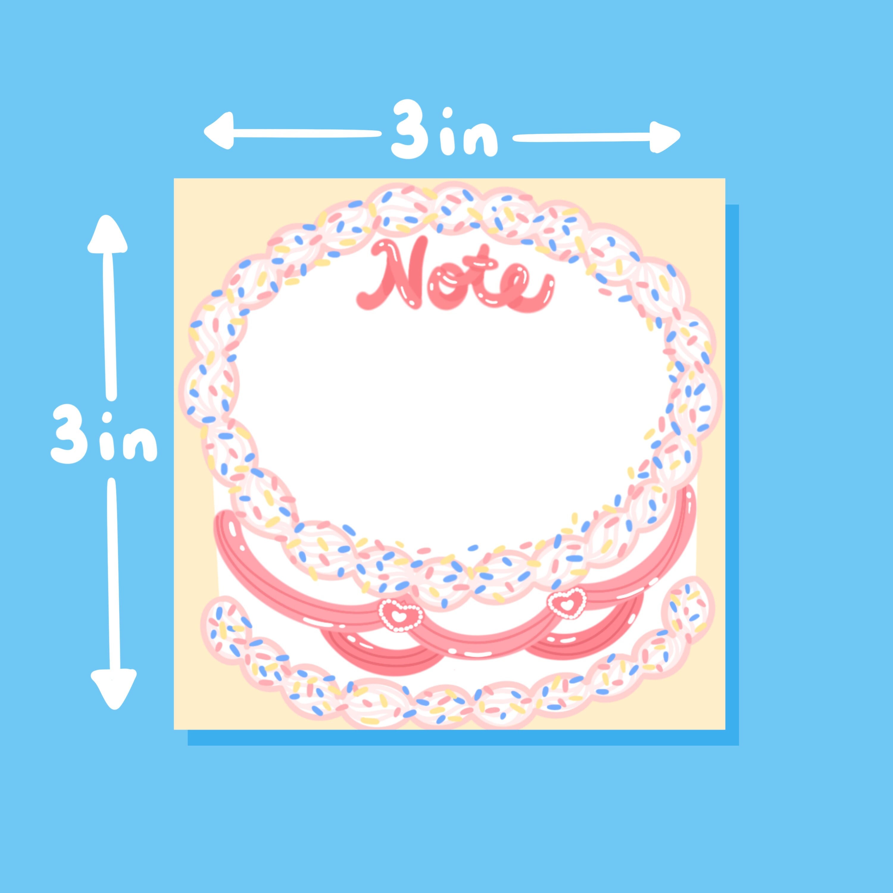 Cake Note Paper Cute Cake Memo Sheet Set Printable | Digital Download Memo | Cute Memo ...