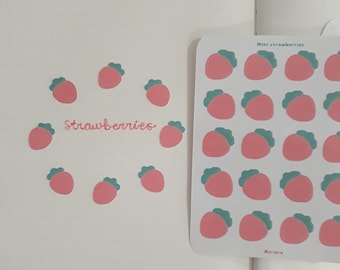 Mini Strawberries | Strawberry Stickers | Cute Strawberry Stickers