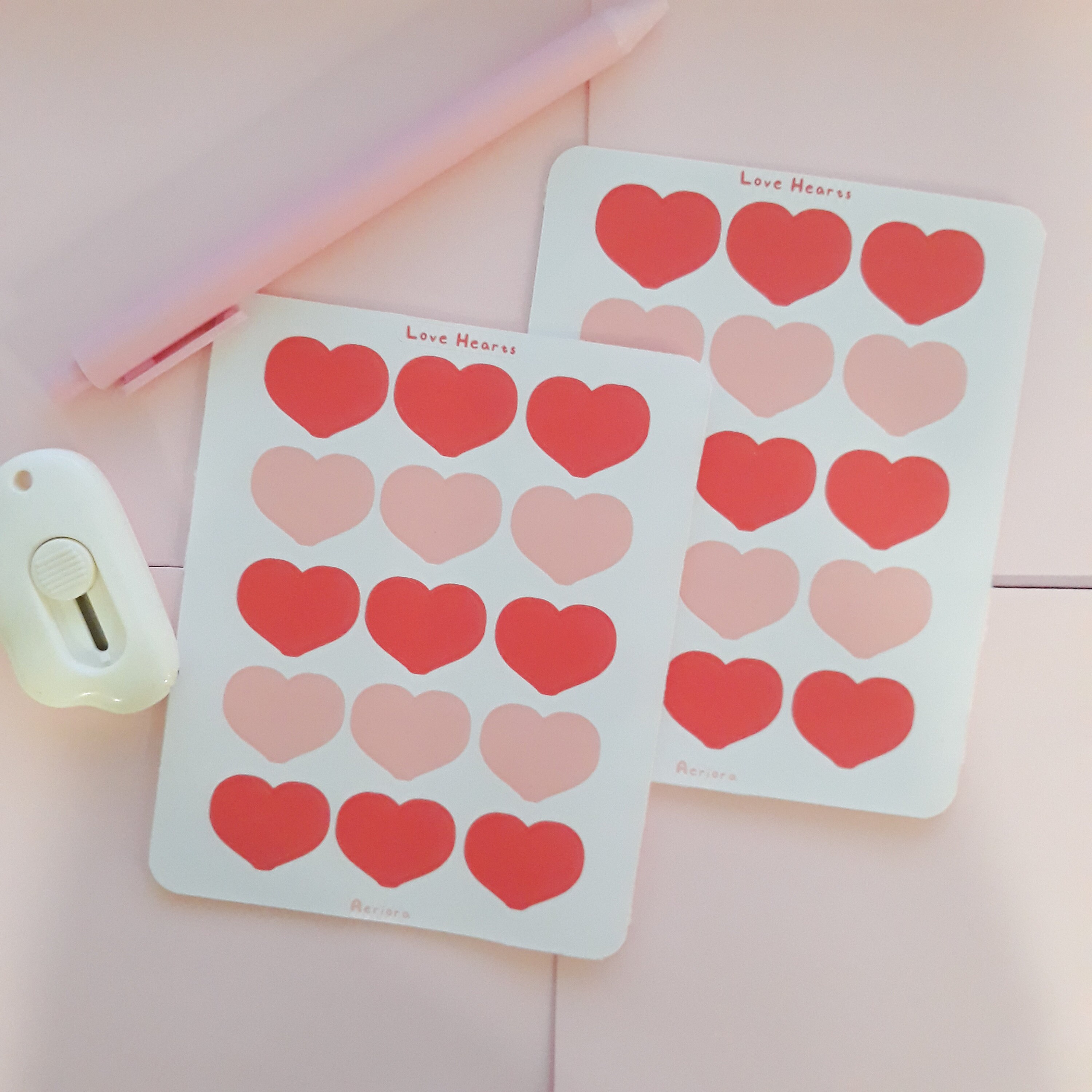 Love Hearts Sticker Sheet / Valentines Day Heart Stickers / Etsy España