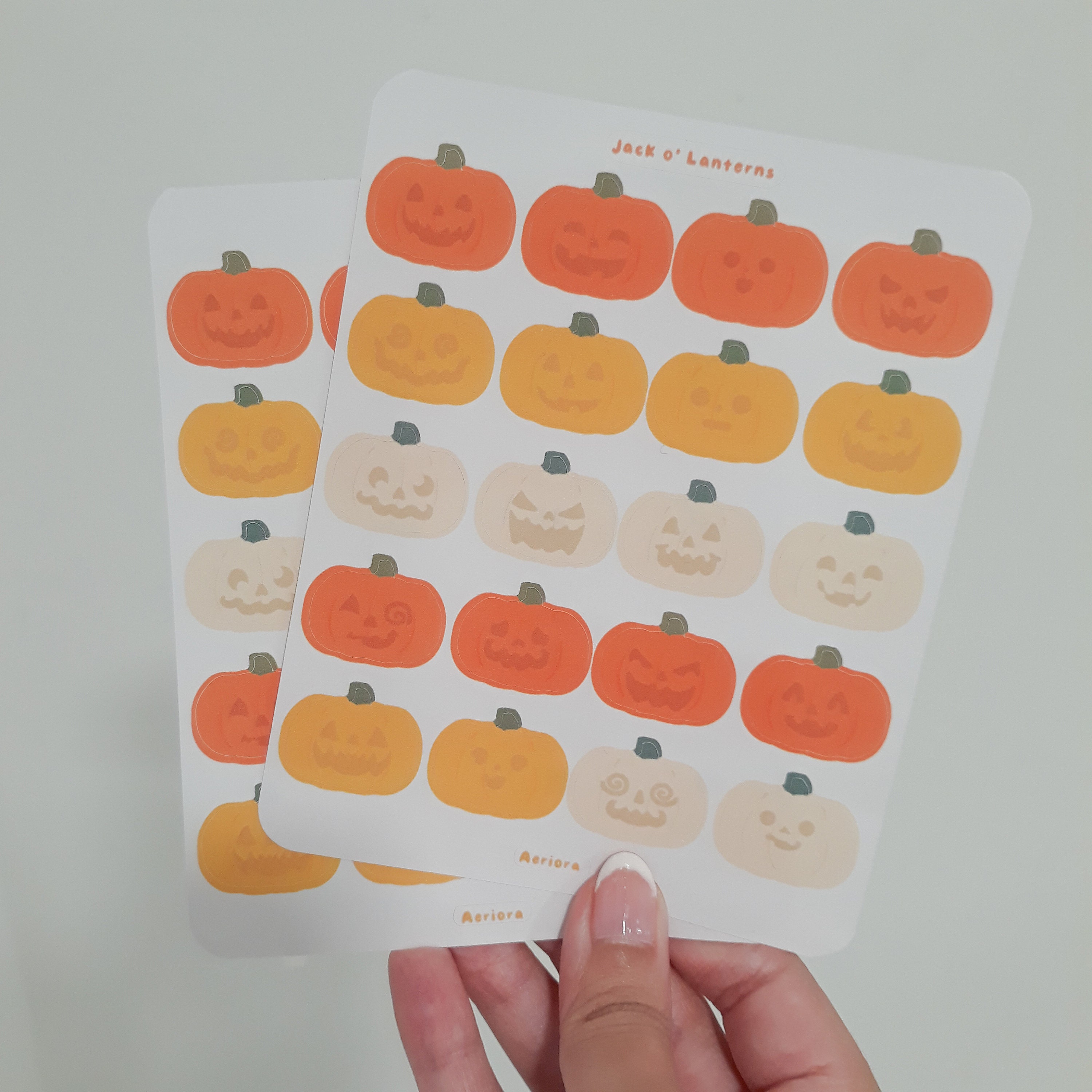 Jack O' Lantern Sticker Sheet | Halloween Pumpkin Stickers | Mini Jack ...