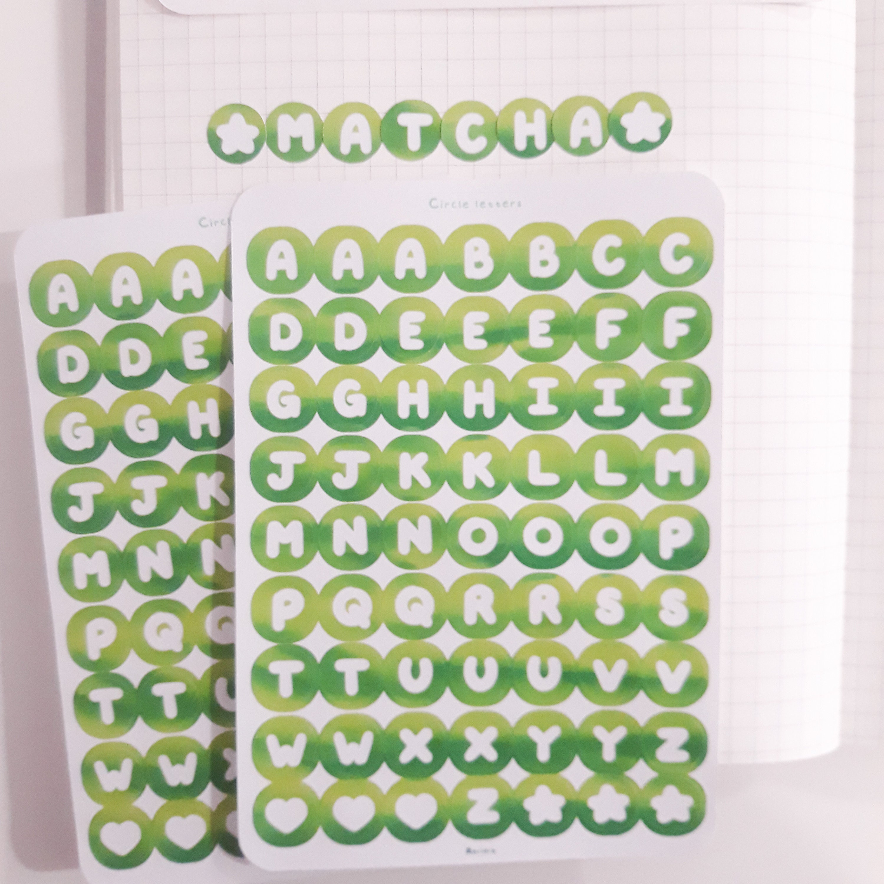 Circle Letter Stickers Set Bubble Letter Stickers Rainbow Etsy