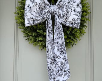Laço neutro, Laço neutro para guirlanda, Laço para guirlanda de outono, Laço floral preto, Laço floral preto para guirlanda, Laço grande de tecido, Laço, Laço para porta de entrada