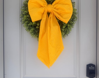 Laço de primavera, Laço amarelo de primavera, Laço colorido, Laço amarelo, Laço para guirlanda de primavera, Laço de tecido para guirlanda, Laço grande de tecido, Laço, Laço para porta de entrada
