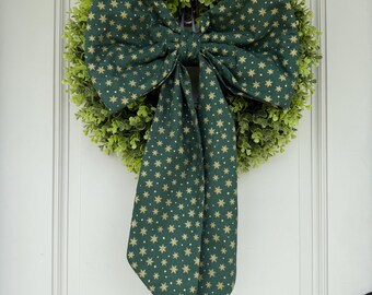 Laço de Natal, Laço de guirlanda de floco de neve de Natal, Laço de guirlanda de tecido, Laço grande de tecido, Laço, Laço de porta da frente, Laço de luzes de Natal