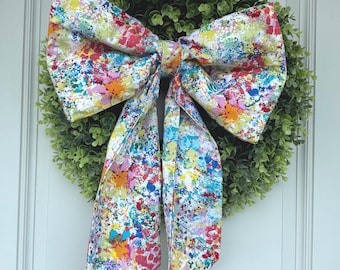 Fabric Wreath Bow, Large Fabric Bow, Bow, Front Door Bow