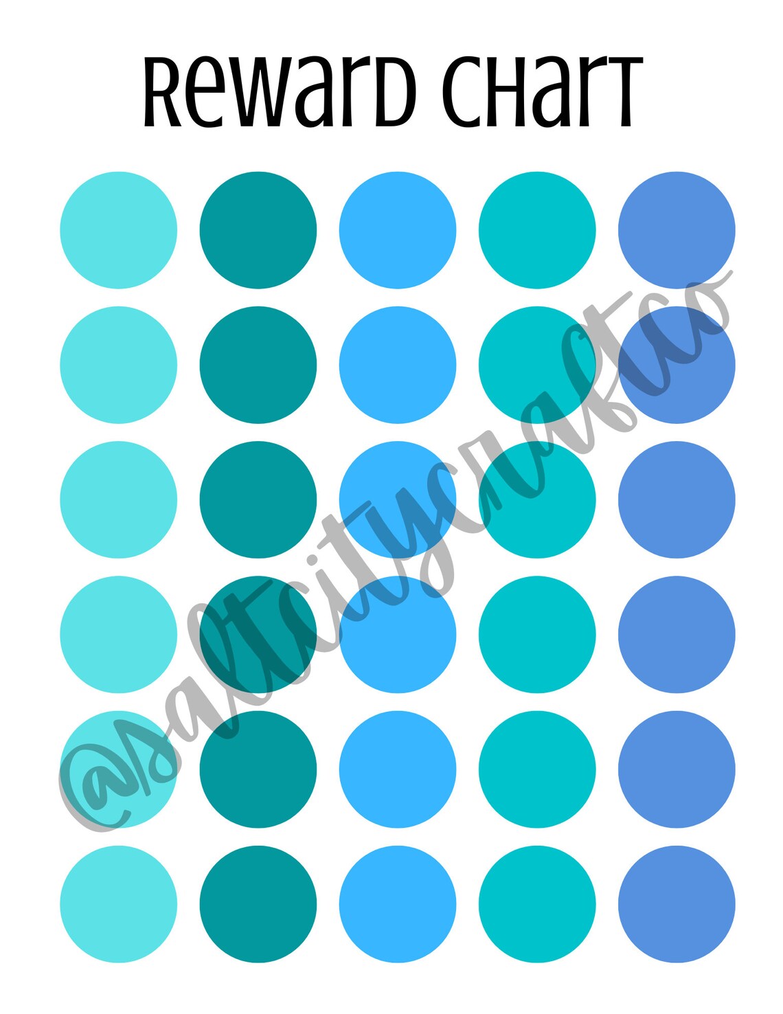Blue Reward Chart, Boys Reward Chart, Kids Reward Chart, Printable