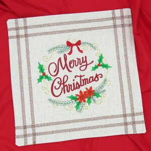 Christmas Table Topper, Small Christmas Table Topper, Christmas Snack Mat, Christmas Mug Rug, Embroidered Christmas Decor