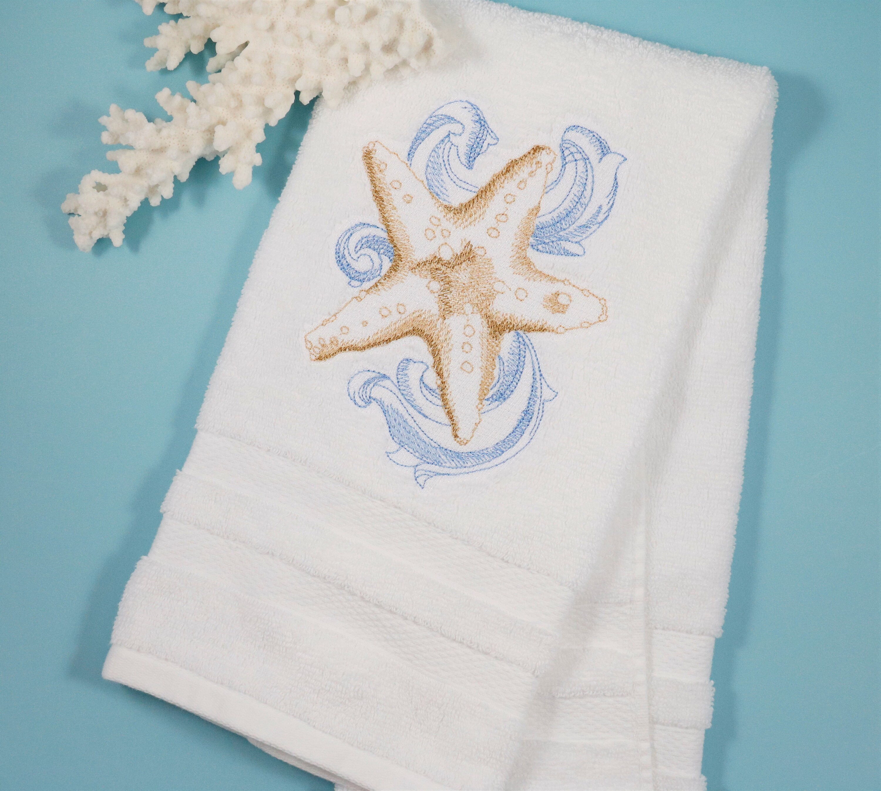 Seaside themed hand towels new arrivals