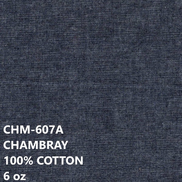 Chambray shirting 6 oz fabric navy blue 100% cotton 57" width stocked in usa