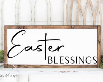 Easter Blessings SVG - Easter Sign SVG - Easter Cut File - Printable Happy Easter