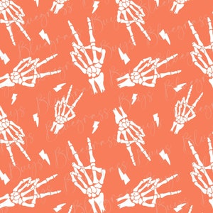 Halloween Seamless Pattern, Skeleton Hand Pattern, Digital Paper