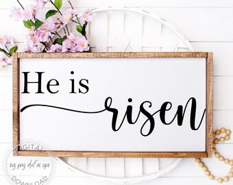 He Is Risen SVG - Easter Cut File - Easter SVG - Bible Verse SVG