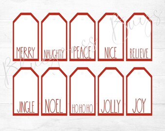 Christmas Tags SVG - Holiday Labels - Gift Tags SVG - Digital Download - Cricut - Silhouette Cut File