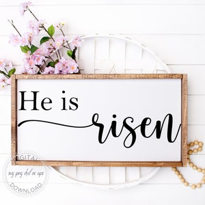 Él es SVG resucitado - Archivo de Corte de Pascua - Pascua SVG - Versículo Bíblico SVG