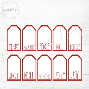 Christmas Tags SVG - Holiday Labels - Gift Tags SVG - Digital Download - Cricut - Silhouette Cut File