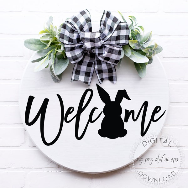 Welcome Svg, Easter Farmhouse Sign Png, Easter Sign, Welcome Hello Cut File, Home Sign Decor, Digital Download, Cricut, Silhouette Cut File