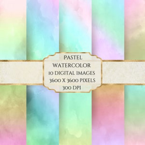 Papier numérique aquarelle pastel, texture aquarelle, papier de scrapbooking imprimable