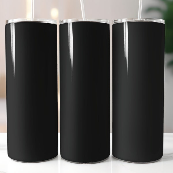 Matte Black Skinny Tumbler Wrap, 20oz Straight & Tapered Wrap Design, Tumbler PNG Sublimation