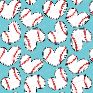 Baseball-nahtloses Muster, Baseball-Herzen wiederholendes Muster, Sport-Muster