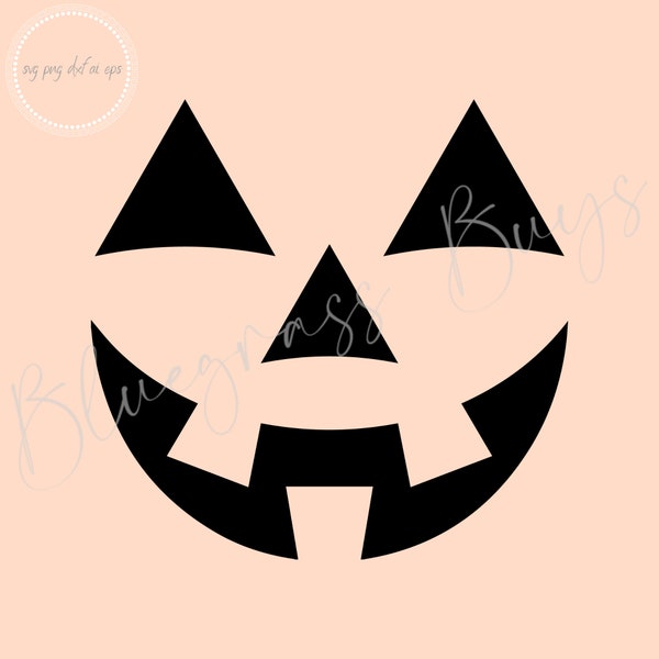 Jack-o-lantern Face SVG - Pumpkin Face SVG - Halloween Clipart - Digital Download - Cricut - Silhouette Cut File