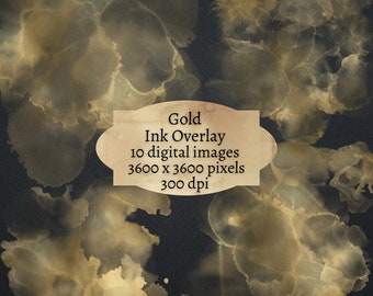 Gold Ink Overlay, Liquid Gold Overlay, Alcohol Ink Overlay