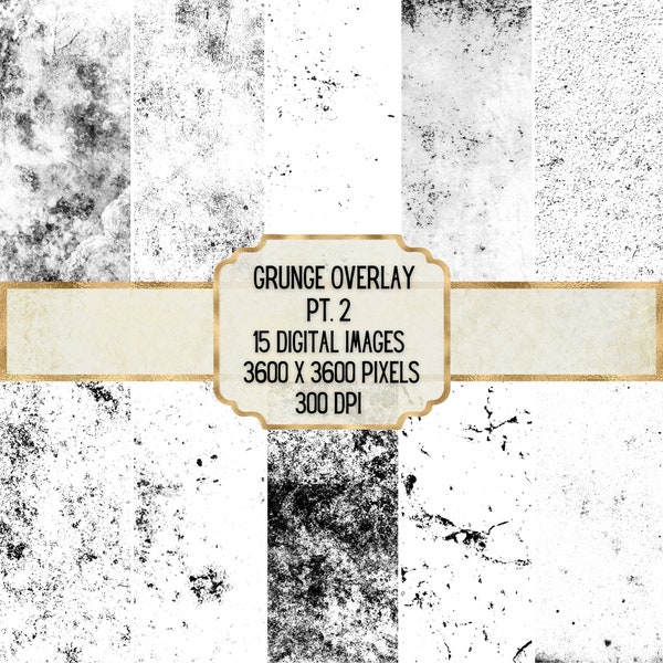 Grunge Overlay Part 2, Grunge Texture PNG, Distressed Overlay