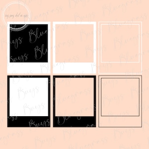 Marco de imagen Polaroid SVG, Marco retro Png, Imágenes prediseñadas de marco de fotos, Descarga digital, Cricut, Archivo de corte de silueta